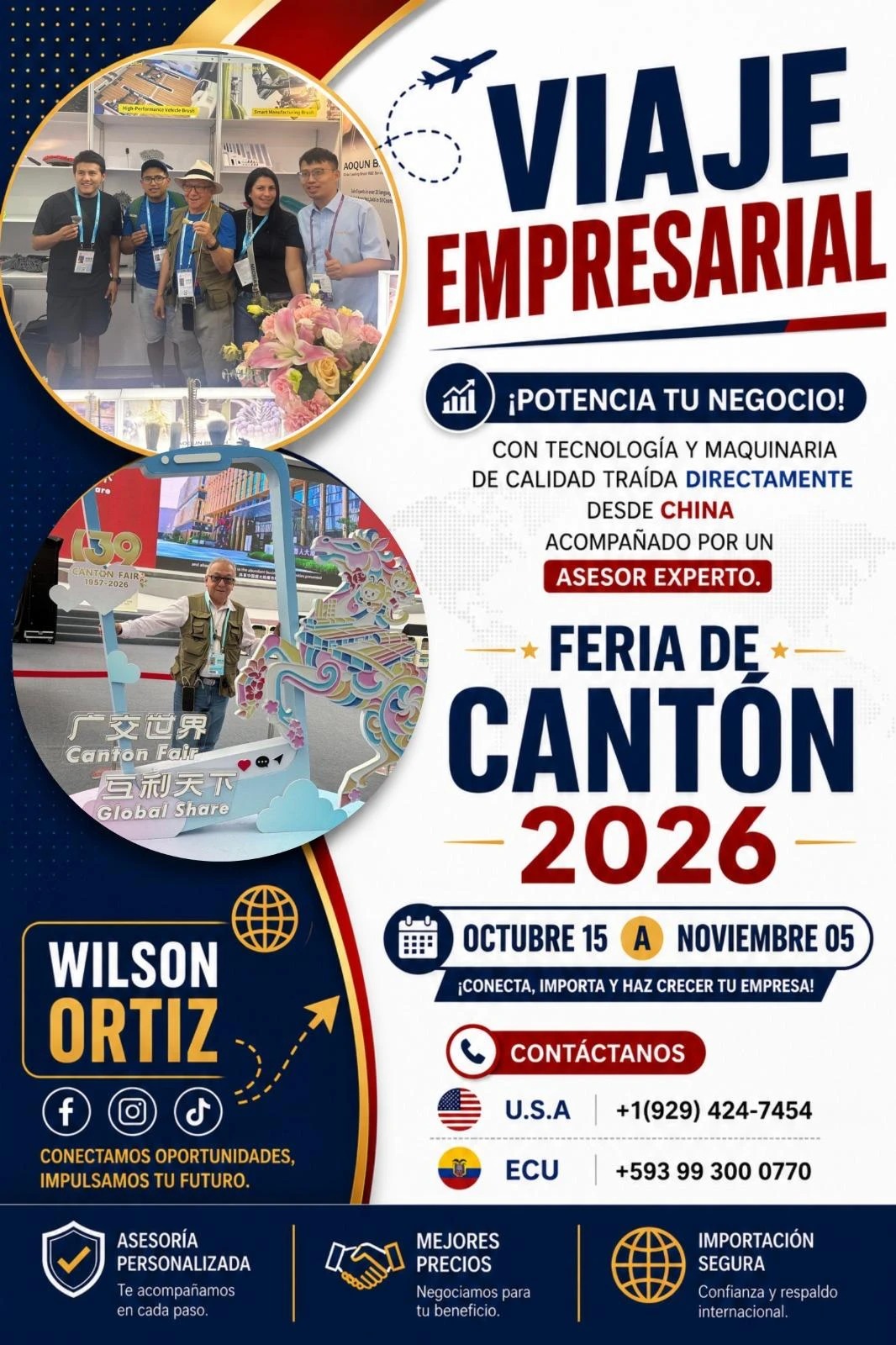 Flyer del Viaje Empresarial a la Feria de Cantón 2026, del 15 de octubre al 5 de noviembre